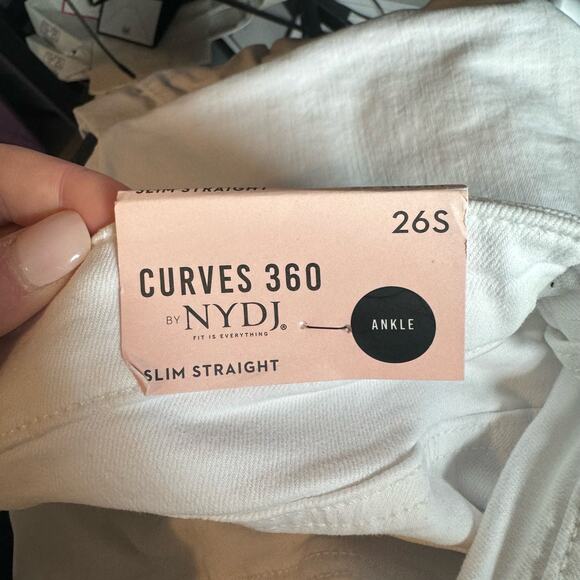 NYDJ Jeans Women's Plus Size 26S White Slim Straight Ankle Curves 360 New - Picture 6 of 6